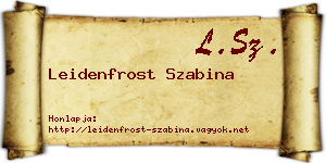 Leidenfrost Szabina névjegykártya